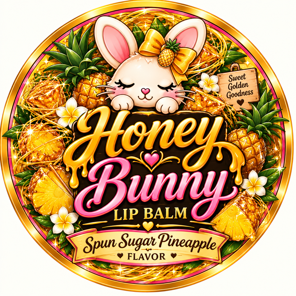 Honey Bunny Lip Balm Spun Sugar Pineapple 🍍